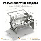 Flip Rotatable BBQ Grill｜Portable Foldable Stainless Steel