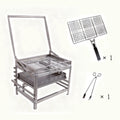 Adjustable Rotating Stainless Steel Charcoal BBQ Grill