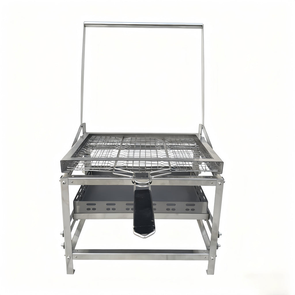 Adjustable Rotating Stainless Steel Charcoal BBQ Grill