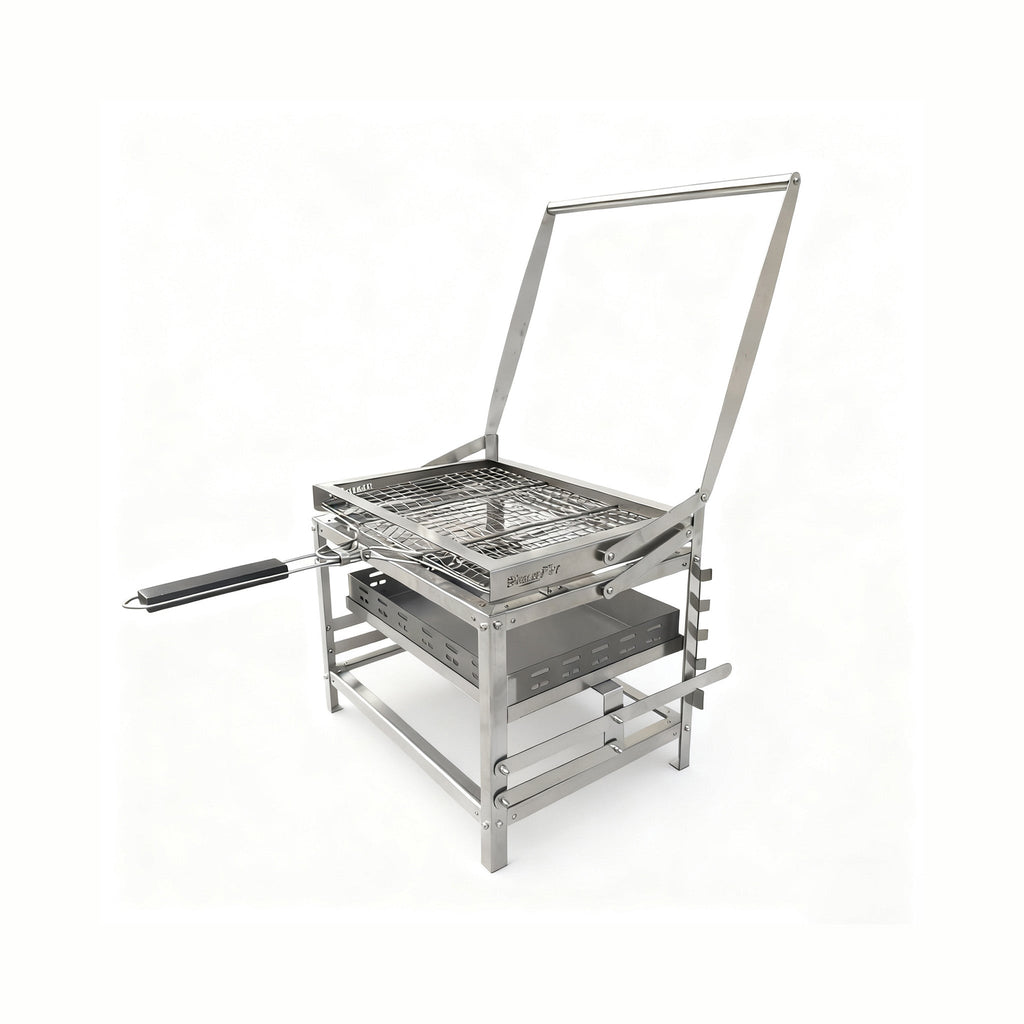 Adjustable Rotating Stainless Steel Charcoal BBQ Grill